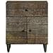 Comodino Grigio Chiaro 50x33x60 Cm In Legno Massello Di Mango - Foto miniatura 2