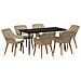 Set da Pranzo per Giardino 7 Pezzi Beige in Rattan - Foto miniatura 1