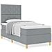 Letto con Rete a Molla e Materasso Grigio Chiaro Singolo in Tessuto - Foto miniatura 4