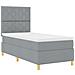 Letto con Rete a Molla e Materasso Grigio Chiaro Singolo in Tessuto - Foto miniatura 6