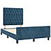 Giroletto senza Materasso Blu Scuro 120x190 cm Velluto - Foto miniatura 3