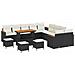 Set Divano da Giardino con cuscino 14 pcs Nero Poly Rattan - Foto miniatura 1