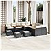 Set Divano da Giardino con cuscino 14 pcs Nero Poly Rattan - Foto miniatura 2