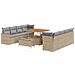 Set Divano da Giardino con cuscino 11 pcs Beige Poly Rattan - Foto miniatura 1