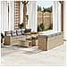 Set Divano da Giardino con cuscino 11 pcs Beige Poly Rattan - Foto miniatura 2