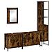 Set Mobili da Bagno 4 pz Rovere Fumo in Legno Multistrato - Foto miniatura 1