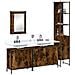 Set Mobili da Bagno 4 pz Rovere Fumo in Legno Multistrato - Foto miniatura 2