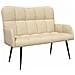 Sofa a Due Posti Crema 115 x 61 x 87 cm Tessuto - Foto miniatura 1
