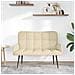 Sofa a Due Posti Crema 115 x 61 x 87 cm Tessuto - Foto miniatura 3