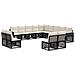 Set Divano da Giardino 13 pcs Nero e Bianco Crema polyrattan - Foto miniatura 1
