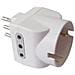 Adattatore Schuko 10a E 2 Prese 10a Bianco - Foto miniatura 1