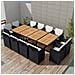 37 Pz Set Mobili Da Giardino Legno Di Acacia E Polirattan Nero - Foto miniatura 1