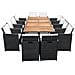 37 Pz Set Mobili Da Giardino Legno Di Acacia E Polirattan Nero - Foto miniatura 3