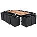 37 Pz Set Mobili Da Giardino Legno Di Acacia E Polirattan Nero - Foto miniatura 5