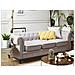 Divano Vintage A 3 Posti In Tessuto Grigio Chiaro Chesterfield - Foto miniatura 20