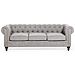 Divano Vintage A 3 Posti In Tessuto Grigio Chiaro Chesterfield - Foto miniatura 21