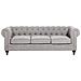 Divano Vintage A 3 Posti In Tessuto Grigio Chiaro Chesterfield - Foto miniatura 15