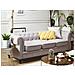 Divano Vintage A 3 Posti In Tessuto Grigio Chiaro Chesterfield - Foto miniatura 30