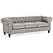 Divano Vintage A 3 Posti In Tessuto Grigio Chiaro Chesterfield - Foto miniatura 22