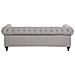 Divano Vintage A 3 Posti In Tessuto Grigio Chiaro Chesterfield - Foto miniatura 16