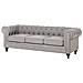 Divano Vintage A 3 Posti In Tessuto Grigio Chiaro Chesterfield - Foto miniatura 17