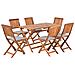 Set Da Giardino Tavolo 6 Sedie In Legno Di Acacia Cento - Foto miniatura 13