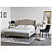 Letto Matrimoniale In Tessuto Beige 180x200cm Colmar - Foto miniatura 2