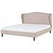 Letto Matrimoniale In Tessuto Beige 180x200cm Colmar - Foto miniatura 1