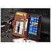 Custodia Compatibile Con Nokia Lumia 920 In Marrone Cioccolata - Coperchio Protettivo Con Chiusura Magnetica E 3 Slot Per Carte - Foto miniatura 3