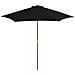Ombrellone Da Esterni Con Palo In Legno 270 Cm Nero - Foto miniatura 1