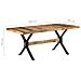 Tavolo Da Pranzo 180x90x76 Cm In Legno Massello Di Mango Grezzo - Foto miniatura 7