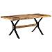 Tavolo Da Pranzo 180x90x76 Cm In Legno Massello Di Mango Grezzo - Foto miniatura 8