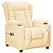 Poltrona Elettrica Massaggio Reclinabile Crema In Similpelle - Foto miniatura 2
