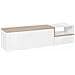Mobile Porta Tv Lapo, Credenza Bassa Da Soggiorno A 2 Ante, Base Porta Tv, 100% Made In Italy, Cm 160x40h46, Bianco Lucido E Acero - Foto miniatura 2