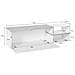 Mobile Porta Tv Lapo, Credenza Bassa Da Soggiorno A 2 Ante, Base Porta Tv, 100% Made In Italy, Cm 160x40h46, Bianco Lucido E Acero - Foto miniatura 3