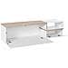 Mobile Porta Tv Lapo, Credenza Bassa Da Soggiorno A 2 Ante, Base Porta Tv, 100% Made In Italy, Cm 160x40h46, Bianco Lucido E Acero - Foto miniatura 4