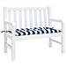 Cuscino Panca Giardino Righe Bianche E Blu 110x50x7 Cm Tessuto - Foto miniatura 3