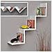 Mensola Parete Moderna Design Zig Zag Mensole Muro Scaffale 3 Ripiani Bianco - Foto miniatura 1