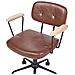 Sedia Da Scrivania Algerita Pelle Sintetica Marrone - Foto miniatura 3