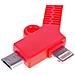 Connettore 2 In 1 Semirigido Ip5/6 E Micro Usb 8x2 Cm. Colore Rosso - Foto miniatura 2