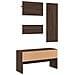 Set Mobili da Ingresso 4 pz Rovere Marrone in Legno Multistrato - Foto miniatura 4