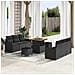 Set di Divani da Giardino  da 9 pezzi con Cuscini Nero Polyrattan Acacia, Divano da Giardino  da 2 posti con Cuscini Nero Polyrattan, Set da Pranzo da Giardino  da 3 pezzi con Cuscini Nero Polyrattan Acacia - Foto miniatura 2