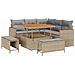 Set Divano da Giardino 8 Pezzi con Cuscini Beige Rattan Poliestere Acacia,  Set da Pranzo da Giardino 3 Pezzi con Cuscini Beige Rattan Poliestere Acacia - Foto miniatura 1