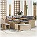 Set Divano da Giardino 8 Pezzi con Cuscini Beige Rattan Poliestere Acacia,  Set da Pranzo da Giardino 3 Pezzi con Cuscini Beige Rattan Poliestere Acacia - Foto miniatura 2