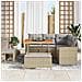 Set Divano da Giardino 8 Pezzi con Cuscini Beige Rattan Poliestere Acacia,  Set da Pranzo da Giardino 3 Pezzi con Cuscini Beige Rattan Poliestere Acacia - Foto miniatura 3