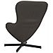 Sedia a Uovo  Grigio Scuro in Tessuto Simil Pelo - Foto miniatura 6