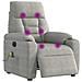 Poltrona Reclinante Massaggi Elettrica Grigio Chiaro Microfibra - Foto miniatura 3