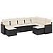 Set Divani da Giardino 9 pz con Cuscini Nero in Polyrattan - Foto miniatura 1