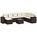 Set Divani da Giardino 9pz con Cuscini Marrone in Polyrattan - Foto miniatura 1
