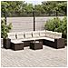 Set Divani da Giardino 9pz con Cuscini Marrone in Polyrattan - Foto miniatura 2